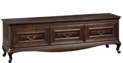 Casa Padrino Luxus Jugendstil Sideboard Dunkelbraun 165,9 x 45,6 x H. 52 cm - Fernsehschrank mit 3 Schubladen - Wohnzimmermöbel