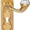 Casa Padrino Luxus Jugendstil Türgriff Set mit Swarovski Kristallglas Gold 16,4 x H. 41,8 cm - Barock & Jugendstil Hotel Accessoires Türklinken