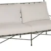 Casa Padrino Luxus Jugendstil Sofa Braun / Weiß 162 x 87 x H. 102 cm - Handgeschmiedetes Schmiedeeisen Sofa mit Kissen - Wohnzimmer Sofa - Garten Sofa - Terrassen Sofa - Luxus Qualität