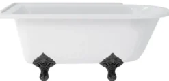 Casa Padrino Luxus Jugendstil Badewanne Weiß / Schwarz 150 x 75 x H. 65 cm - Freistehende Retro Acryl Badewanne - Nostalgische Retro Badezimmer Möbel