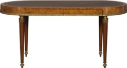 Casa Padrino Luxus Jugendstil Schreibtisch mit 2 Schubladen Hellbraun / Braun 160 x 68 x H. 77 cm - Luxus Büromöbel
