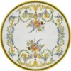 Casa Padrino Luxus Jugendstil Esstisch Weiß / Gelb / Bunt / Schwarz Ø 140 cm - Runder Gartentisch - Gastronomie & Garten Möbel - Made in Italy