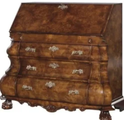 Casa Padrino Luxus Jugendstil Schreibkommode mit 18 Schubladen Braun / Silber 100 x 53 x H. 120 cm - Luxus Qualität