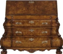 Casa Padrino Luxus Jugendstil Schreibkommode mit 18 Schubladen Braun / Silber 100 x 53 x H. 120 cm - Luxus Qualität