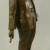 Casa Padrino Luxus Jugendstil Bronze Skulptur Vincent van Gogh Bronze / Schwarz 10 x 9 x H. 26 cm - Bronze Figur mit Marmorsockel - Dekofigur - Deko Accessoires