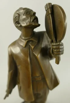 Casa Padrino Luxus Jugendstil Bronze Skulptur Vincent van Gogh Bronze / Schwarz 10 x 9 x H. 26 cm - Bronze Figur mit Marmorsockel - Dekofigur - Deko Accessoires