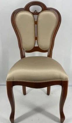 Casa Padrino Luxus Jugendstil Esszimmerstuhl 6er Set Gold / Braun 48 x 43 x H. 104,5 cm - Gepolsterte Massivholz Stühle - Jugendstil Esszimmermöbel