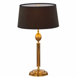 Casa Padrino Luxus Jugendstil Tischleuchte Gold / Braun / Schwarz H. 60 cm