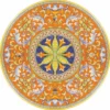 Casa Padrino Luxus Jugendstil Esstisch Orange / Bunt / Schwarz Ø 140 cm - Runder Gartentisch - Gastronomie Möbel - Made in Italy