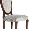 Casa Padrino Luxus Jugendstil Esszimmerstuhl 6er Set Silber / Dunkelbraun 51 x 48 x H. 106 cm - Elegante Küchenstühle mit Muster - Barock & Jugendstil Esszimmer Möbel - Luxus Qualität