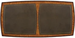 Casa Padrino Luxus Jugendstil Couchtisch Hellbraun / Braun 150 x 75 x H. 47 cm - Eleganter Massivholz Wohnzimmertisch mit hochwertigem Echtleder - Barock & Jugendstil Wohnzimmer Möbel