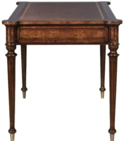 Casa Padrino Luxus Jugendstil Schreibtisch mit 2 Schubladen Braun / Silber 126 x 74 x H. 76 cm - Luxus Qualität