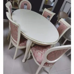 Casa Padrino Luxus Jugendstil Esszimmer Set Rosa / Creme - Esszimmer Möbel