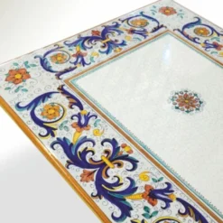 Casa Padrino Luxus Jugendstil Garten Esstisch Weiß / Bunt / Schwarz 200 cm - Made in Italy