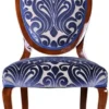 Casa Padrino Luxus Jugendstil Esszimmerstuhl 6er Set Blau / Creme / Braun 51 x 48 x H. 106 cm - Elegante Küchenstühle mit Muster - Barock & Jugendstil Esszimmer Möbel - Luxus Qualität