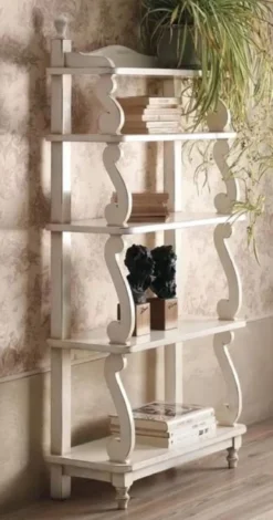 Casa Padrino Luxus Jugendstil Regalschrank Antik Cremeweiß - Made in Italy