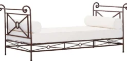 Casa Padrino Luxus Jugendstil Schmiedeeisen Sofa Braun / Weiß 210 cm