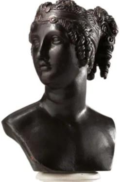 Casa Padrino Luxus Jugendstil Büste Göttin Schwarz / Braun - Handgefertigte Deko Skulptur aus hochwertigem Massivholz - Barock & Jugendstil Deko Accessoires - Luxus Qualität - Made in Italy