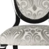Casa Padrino Luxus Jugendstil Esszimmerstuhl 6er Set Grau / Schwarz 51 x 48 x H. 106 cm - Elegante Küchenstühle mit Muster - Barock & Jugendstil Esszimmer Möbel - Luxus Qualität