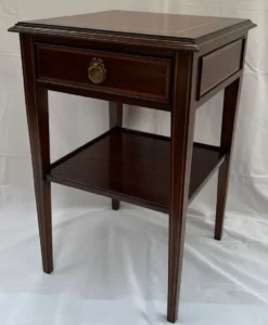 Casa Padrino Luxus Jugendstil Mahagoni Beistelltisch mit Schublade Braun 40 x 40 x H. 61 cm - Massivholz Nachttich - Barock & Jugendstil Möbel