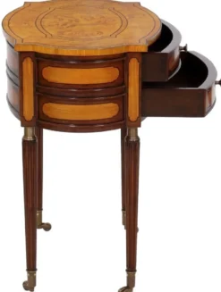 Casa Padrino Luxus Jugendstil Nachtkommode Hellbraun / Dunkelbraun - Eleganter Massivholz Nachttisch mit 2 Schubladen und Rollen - Barock & Jugendstil Schlafzimmer Möbel