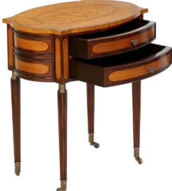 Casa Padrino Luxus Jugendstil Nachtkommode Hellbraun / Dunkelbraun - Eleganter Massivholz Nachttisch mit 2 Schubladen und Rollen - Barock & Jugendstil Schlafzimmer Möbel