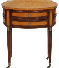 Casa Padrino Luxus Jugendstil Nachtkommode Hellbraun / Dunkelbraun - Eleganter Massivholz Nachttisch mit 2 Schubladen und Rollen - Barock & Jugendstil Schlafzimmer Möbel