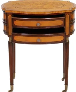 Casa Padrino Luxus Jugendstil Nachtkommode Hellbraun / Dunkelbraun - Eleganter Massivholz Nachttisch mit 2 Schubladen und Rollen - Barock & Jugendstil Schlafzimmer Möbel