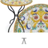 Casa Padrino Luxus Jugendstil Gartentisch Blütenranken Ø 80 cm - Runder Esstisch aus handbemaltem Lavastein - Gastronomie Möbel - Made in Italy