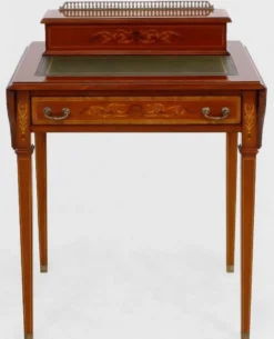 Casa Padrino Luxus Jugendstil Sekretär Braun / Grün - Handgefertigter Massivholz Schreibtisch - Barock & Jugendstil Büro Möbel