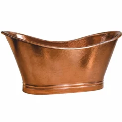 Casa Padrino Luxus Jugendstil Kupfer Badewanne 170 cm - Freistehende Retro Badewanne - Rustikal Kupfer Badezimmer Möbel