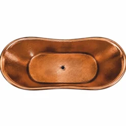Casa Padrino Luxus Jugendstil Kupfer Badewanne 170 cm - Freistehende Retro Badewanne - Rustikal Kupfer Badezimmer Möbel