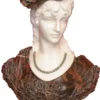 Casa Padrino Luxus Jugendstil Marmor Deko Büste Dame Weiß / Braun H. 60 cm