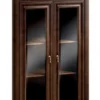 Casa Padrino Luxus Jugendstil Eckhängeschrank mit 2 Glastüren Dunkelbraun 82 x 52,1 x H. 111,6 cm - Wohnzimmermöbel