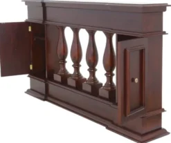 Casa Padrino Luxus Jugendstil Mahagoni Raumteiler Balustrade Dunkelbraun / Messing 180 x 30 x H. 100 cm - Massivholz Raumteiler - Barock & Jugendstil Mahagoni Möbel