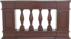 Casa Padrino Luxus Jugendstil Mahagoni Raumteiler Balustrade Dunkelbraun / Messing 180 x 30 x H. 100 cm - Massivholz Raumteiler - Barock & Jugendstil Mahagoni Möbel