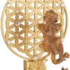 Casa Padrino Luxus Jugendstil LED Wandleuchte Engel Gold 27,5 x 24 x H. 34 cm - Elegante Metall Wandleuchte mit Swarovski Kristallglas - Barock & Jugendstil Wandleuchten
