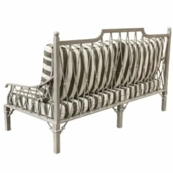 Casa Padrino Luxus Jugendstil Sofa Grau / Weiß 190 cm - Hotel & Garten Sofa
