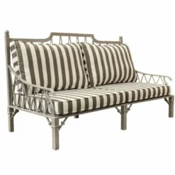 Casa Padrino Luxus Jugendstil Sofa Grau / Weiß 190 cm - Hotel & Garten Sofa