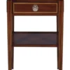 Casa Padrino Luxus Jugendstil Mahagoni Holz Wohnzimmer Beistelltisch mit Schublade Dunkelbraun / Gold 40 x 40 x H. 61 cm - Luxus Qualität