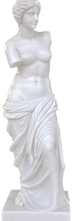 Casa Padrino Luxus Jugendstil Marmor Deko Skulptur Frau Weiß H. 180 cm