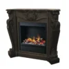 Casa Padrino Luxus Jugendstil Kamin Schwarz mit LED Wasserdampf Kamineinsatz 118 x 43 x H. 111 cm - Luxus Elektrokamin mit Dampffunktion