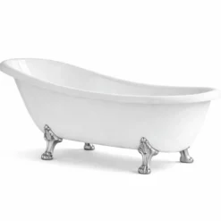 Casa Padrino Luxus Jugendstil Badewanne Weiß / Silber 170 cm - Made in Italy