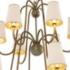 Casa Padrino Luxus Jugendstil Kronleuchter Vintage Messingfarben / Weiß / Gold 76 x 76 x H. 76 cm - Barock & Jugendstil Kronleuchter