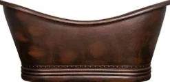 Casa Padrino Luxus Jugendstil Kupfer Badewanne Bronze 170 x 72 x H. 71 cm - Freistehende Retro Badewanne - Rustikale Kupfer Badezimmer Möbel