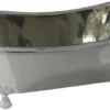 Casa Padrino Luxus Jugendstil Kupfer Badewanne Silber / Silber Verchromt 170 x 72 x H. 71 cm - Freistehende Retro Badewanne - Rustikale Kupfer Badezimmer Möbel