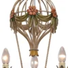 Casa Padrino Luxus Jugendstil Kronleuchter Heißluftballon Mehrfarbig Ø 27 x H. 55 cm - Barock & Jugendstil Wohnzimmer Kronleuchter