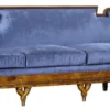 Casa Padrino Luxus Jugendstil 4er Samt Sofa Blau / Hellbraun - Edles Handgefertigtes Wohnzimmer Sofa - Barock & Jugendstil Wohnzimmer Möbel