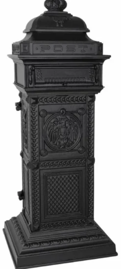 Casa Padrino Luxus Jugendstil Standbriefkasten Grün - Aluminium Briefkasten - Postkasten - Säulenbriefkasten