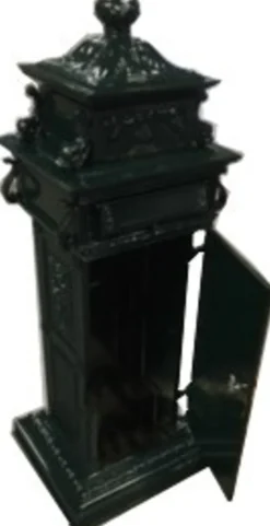 Casa Padrino Luxus Jugendstil Standbriefkasten Grün - Aluminium Briefkasten - Postkasten - Säulenbriefkasten